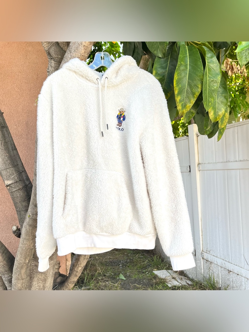 Polo Ralph Lauren Polo Bear Sherpa Fleece Hoodie in Cream  🐻 .